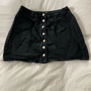 Black button up mini skirts